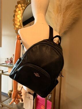 COACH Black Pebbled Leather Men’s Backpack